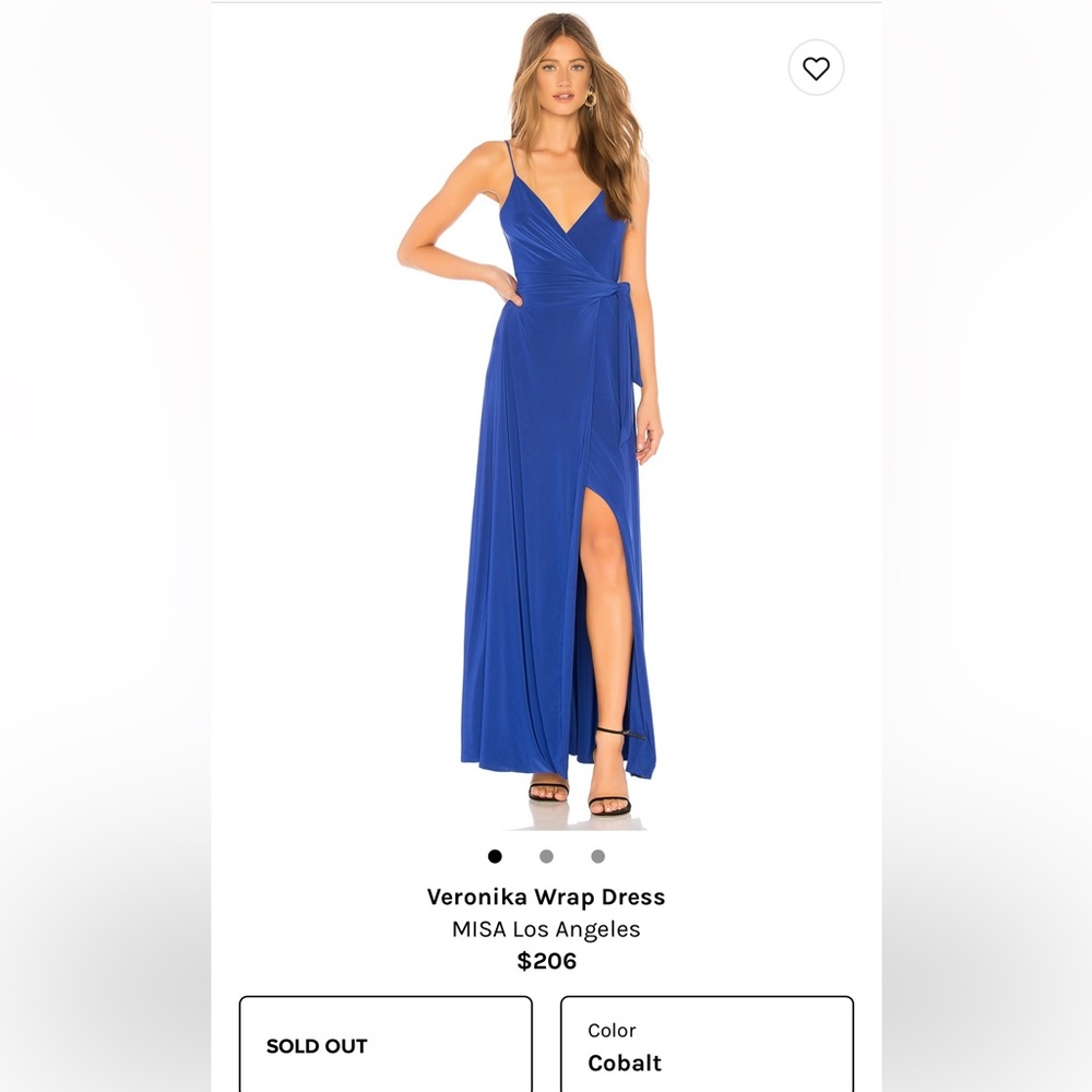 MISA Los Angeles Cobalt Wrap Cocktail Dress from Revolve